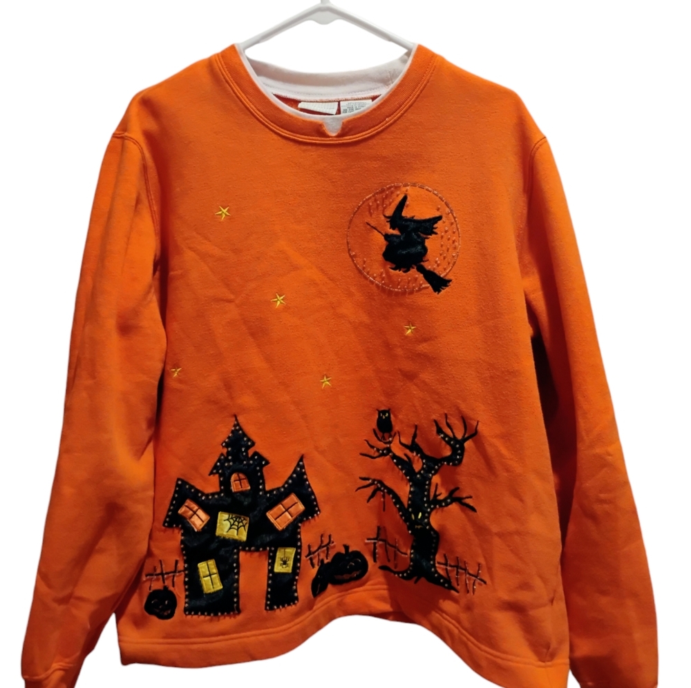 Ugly Halloween sweatshirt 90's Y2K White Stag Orange  Sweatshirt Women's…